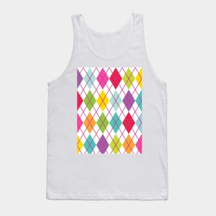 Argyle Lime Pink Red Gold Plum Teal Yellow Punk Rock Retro Tank Top